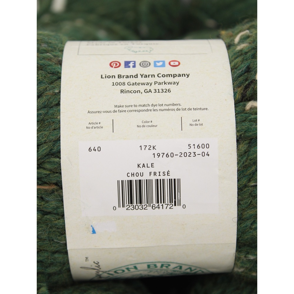 Lion Brand Wool-Ease Thick & Quick Yarn Kale Green Tweed 8 Skeins Super Bulky - Picture 4 of 5
